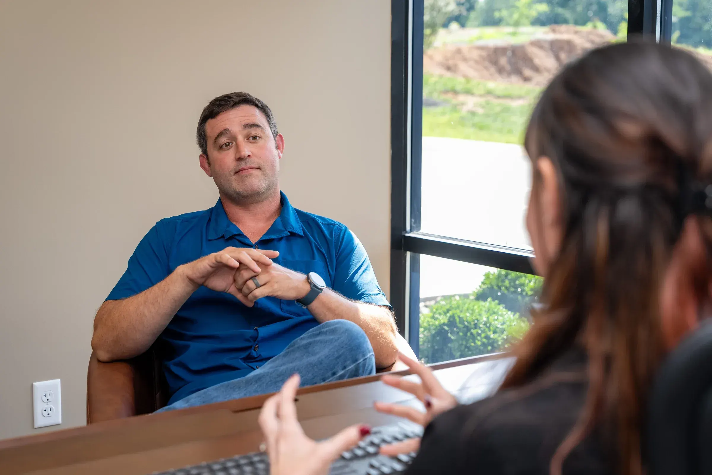 Confident patient considering concierge psychiatric care