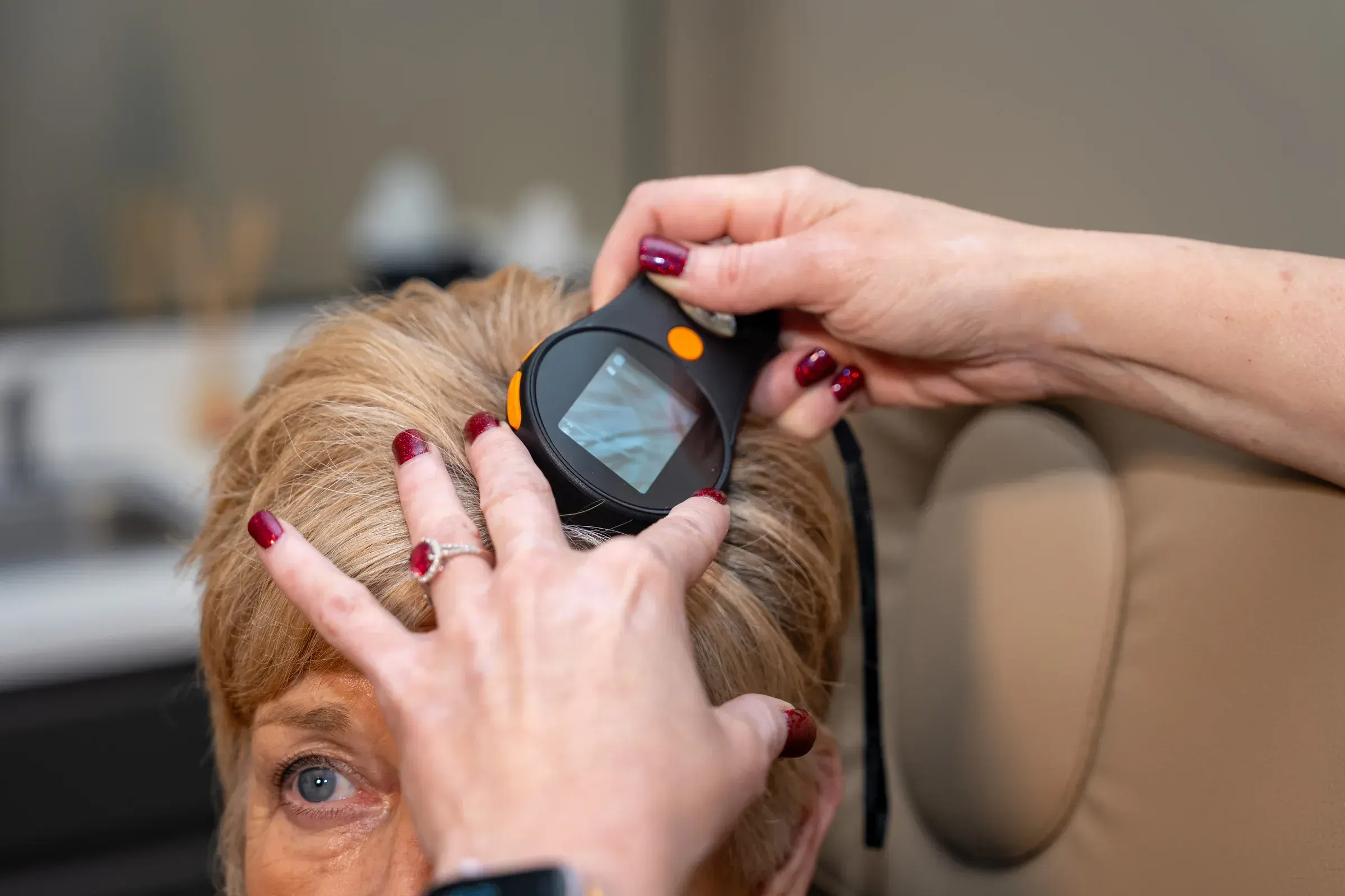 Patient consultation discussing hair restoration benefits