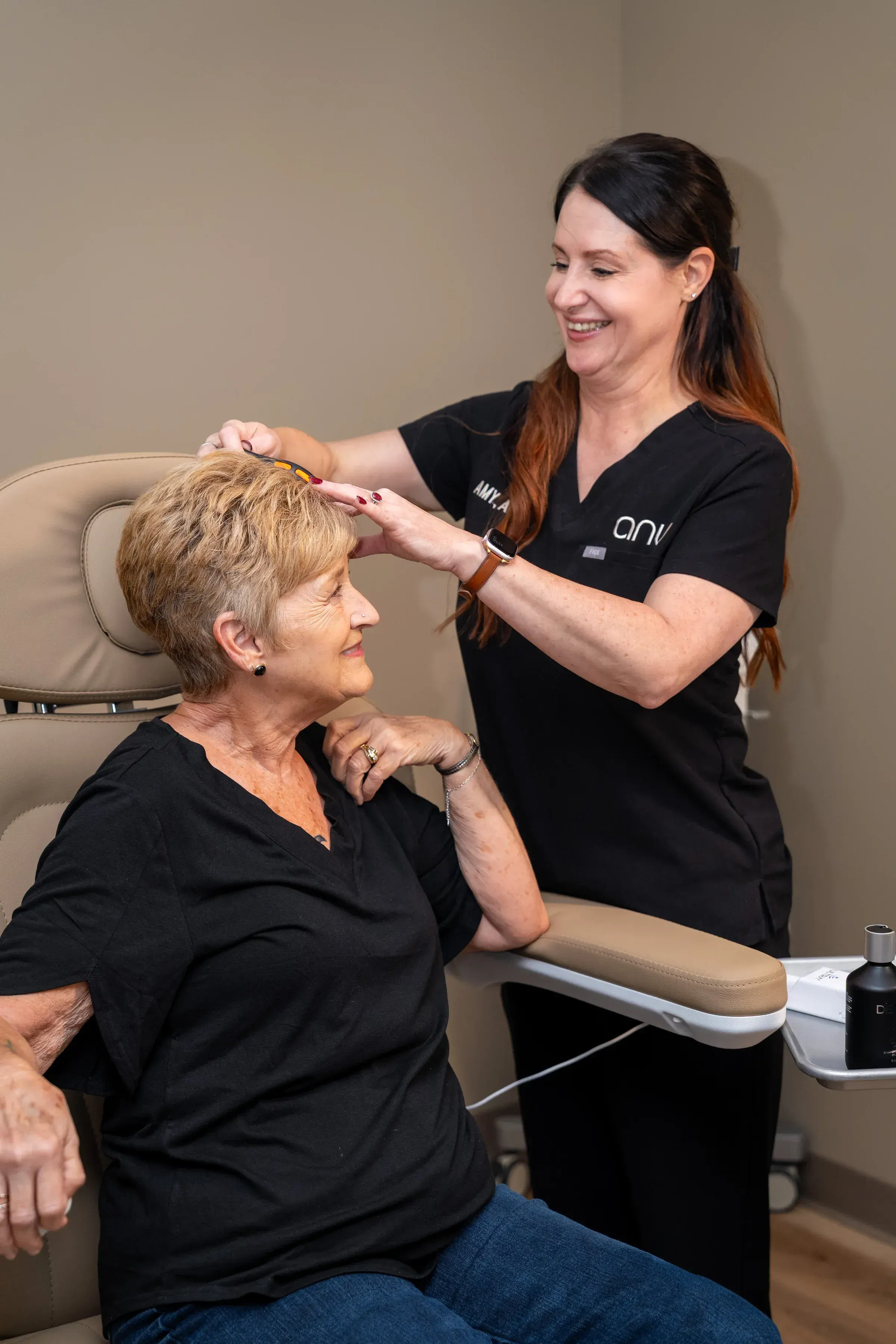 Confident patient considering hair restoration