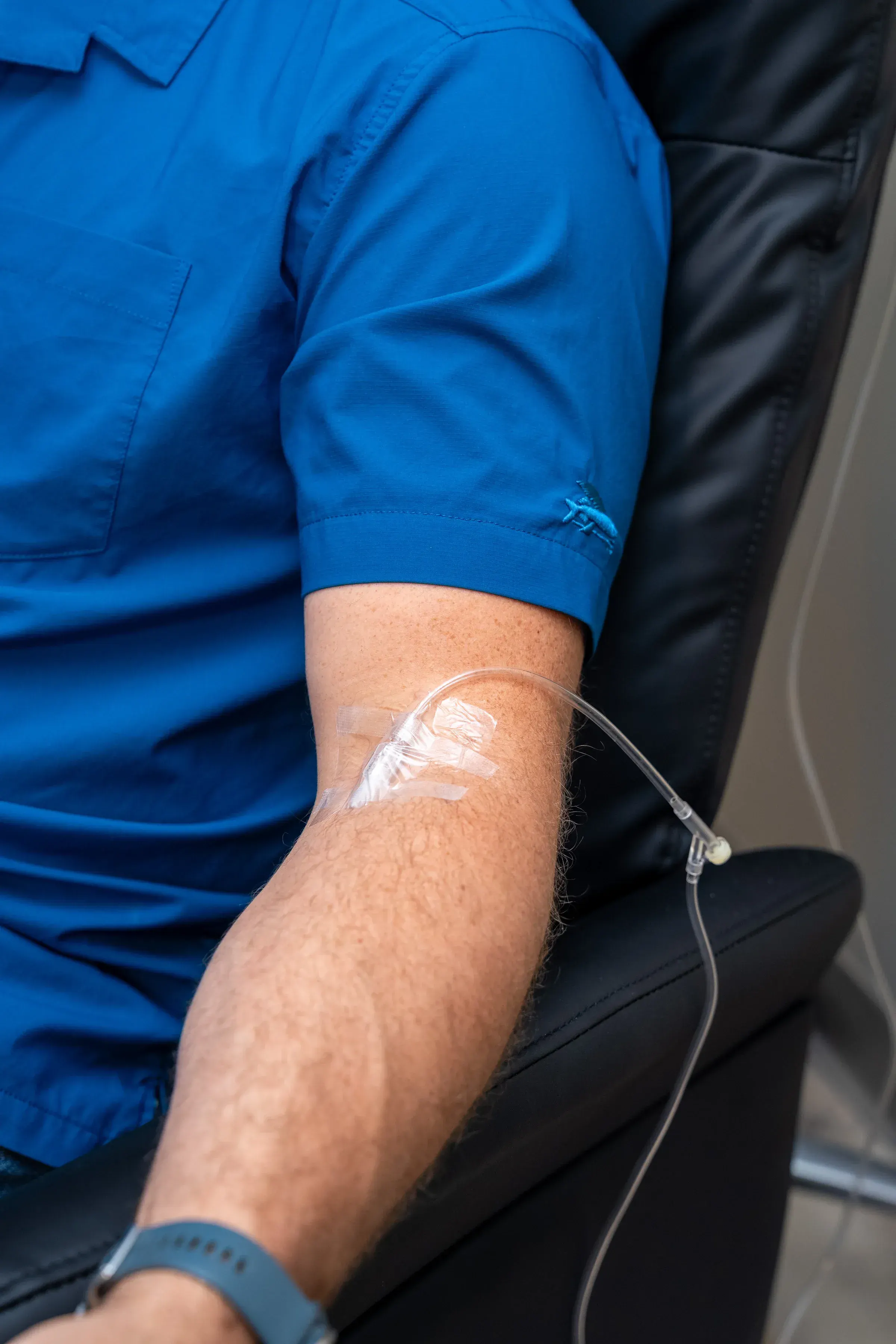 Confident patient considering IV therapy
