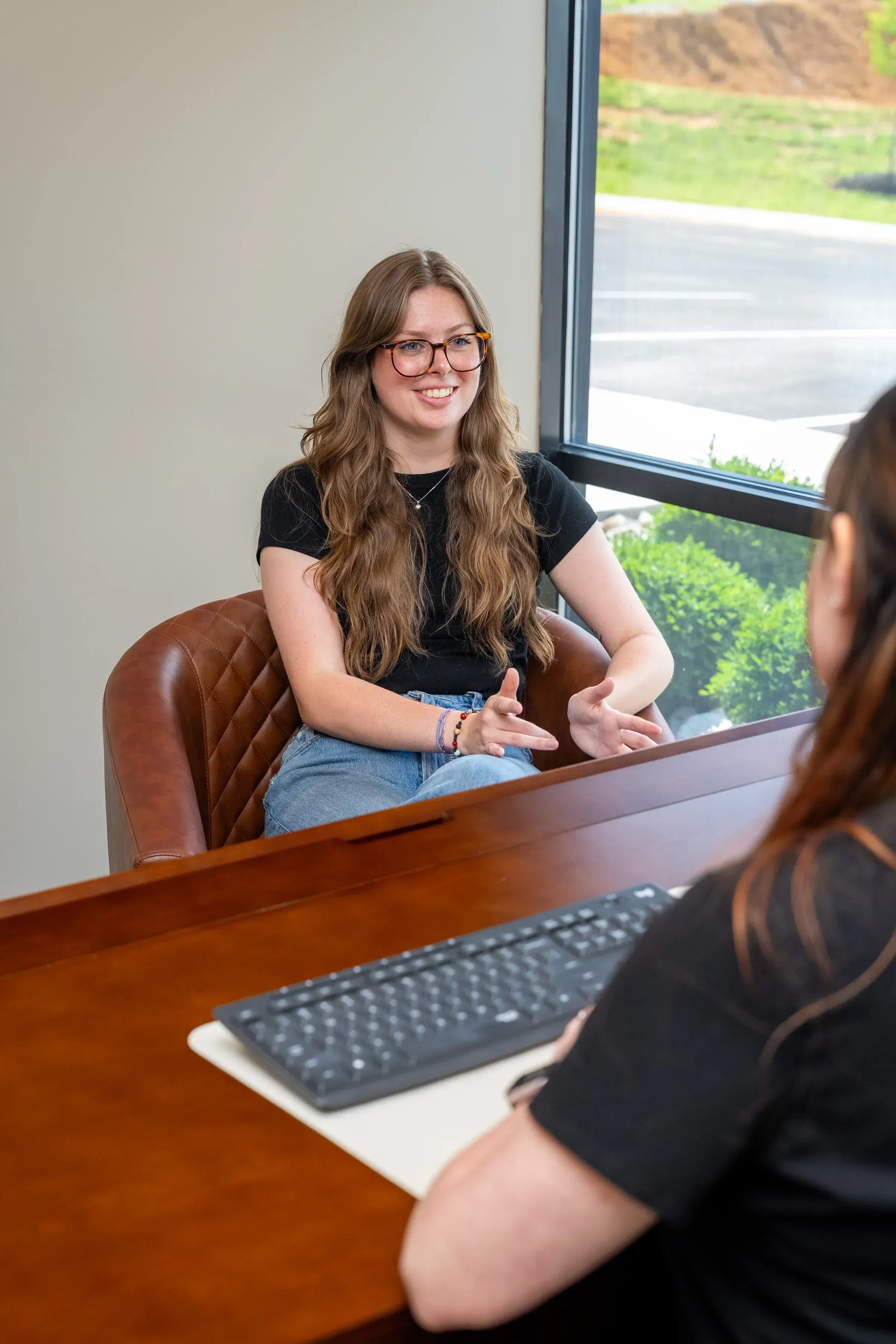 Confident patient considering therapy options