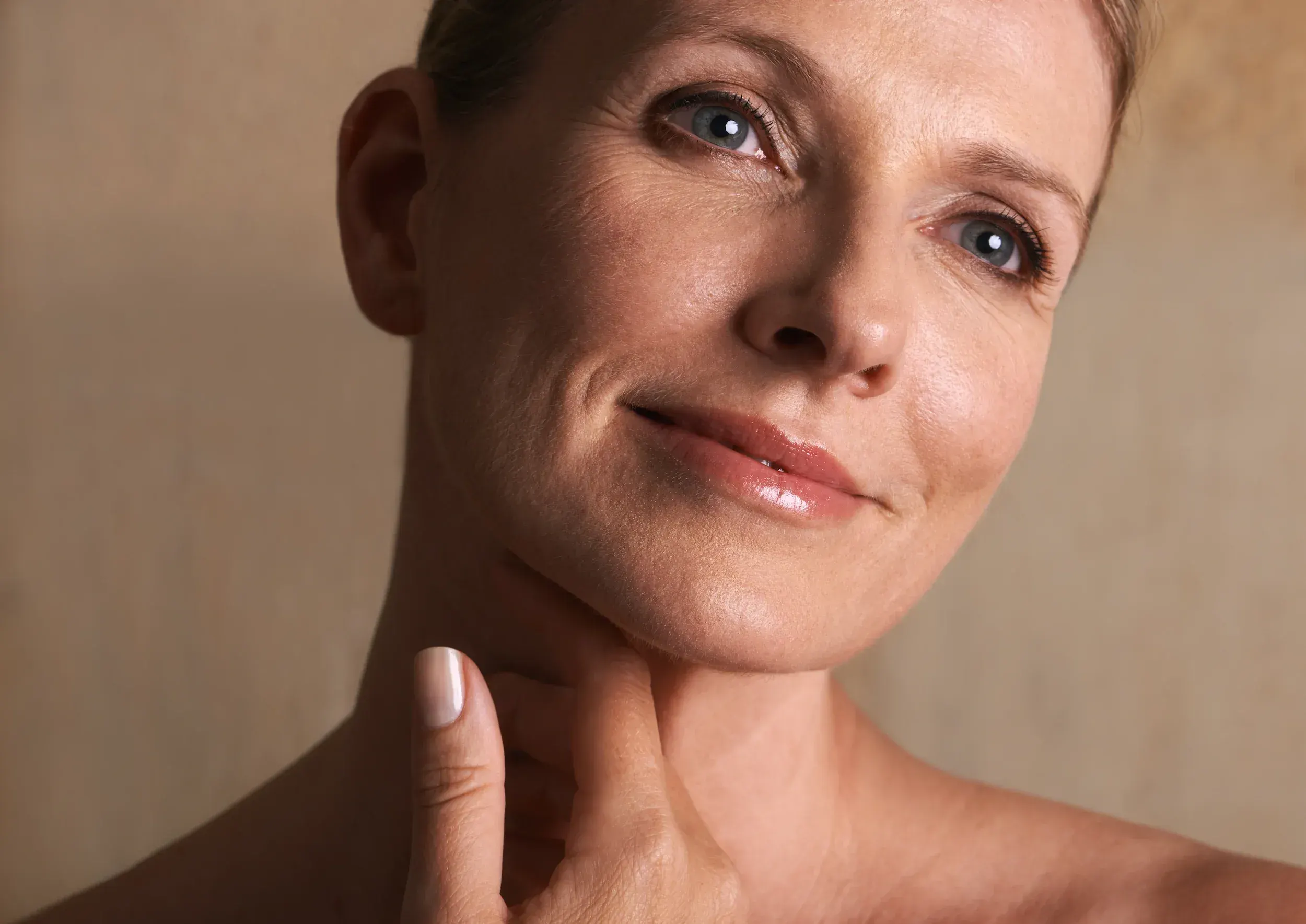 Skin layers diagram showing dermal changes at Anu Face Mind Body