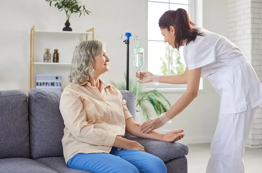IV therapy infusion setup and equipment